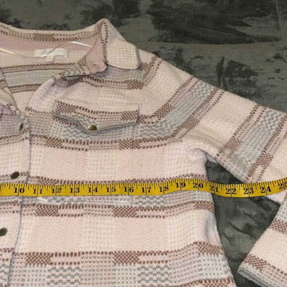 Adyson Parker Cardigan Shirt Women's Large Pink Plaid Long Sleeve Button Front - Picture 5 of 9